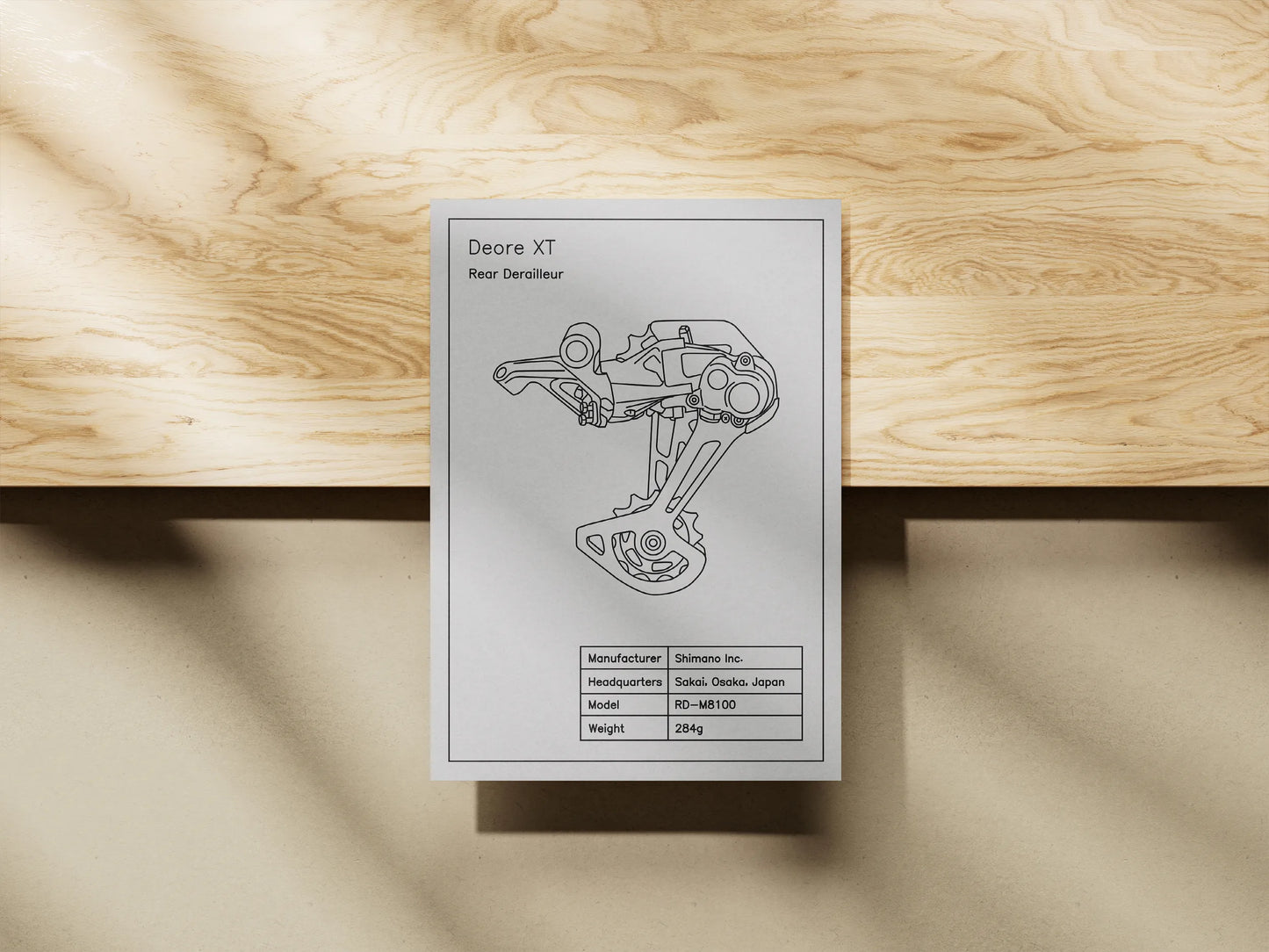 Shimano MTB Schaltwerk Blueprint (A4)